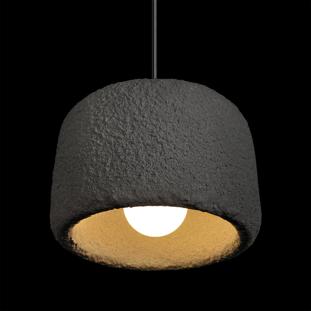 Подвесной светильник с цилиндрическим фактурным абажуром Sergey Makhno