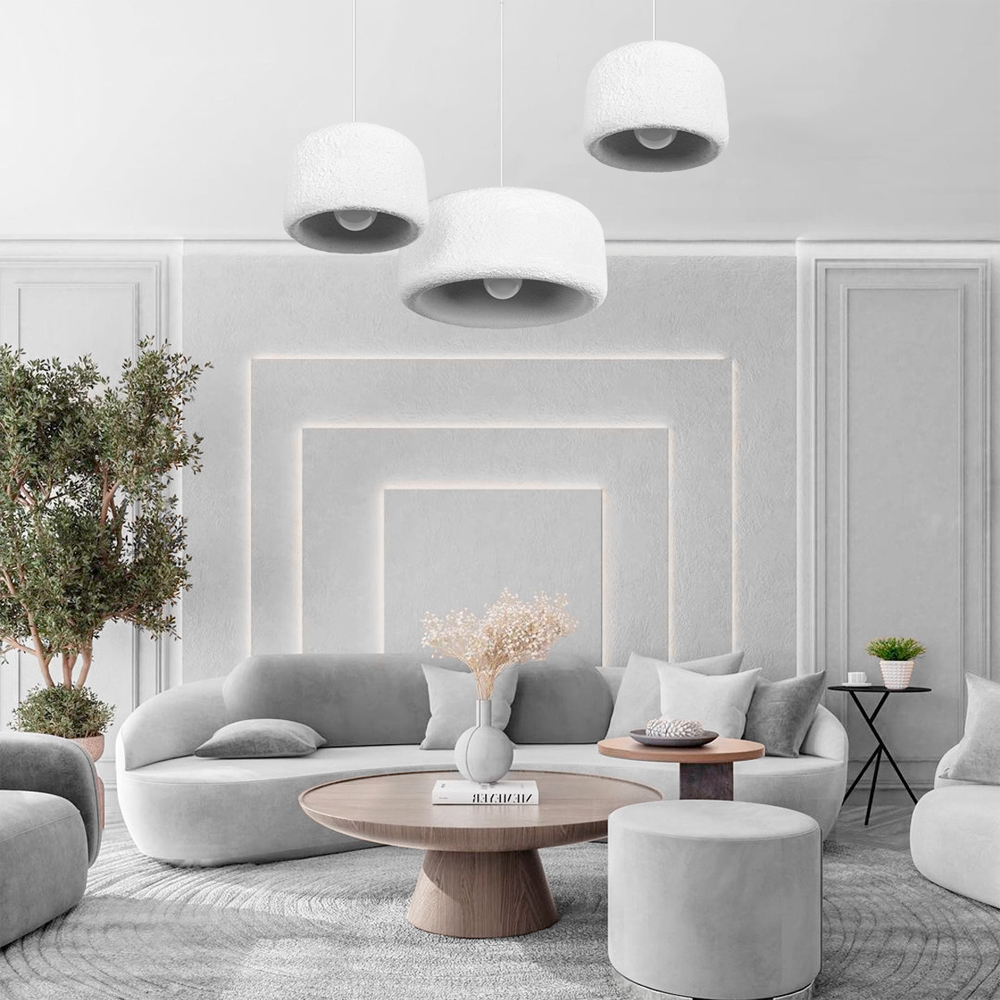 Подвесной светильник с цилиндрическим фактурным абажуром Sergey Makhno