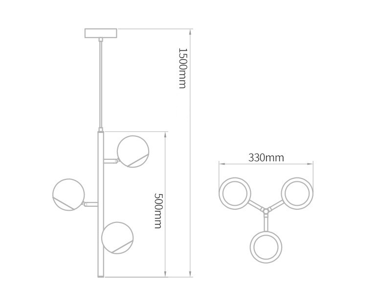 Подвесной светильник с шарообразными плафонами из светлого и темного дерева Magalie Wooden Hanging Lamp