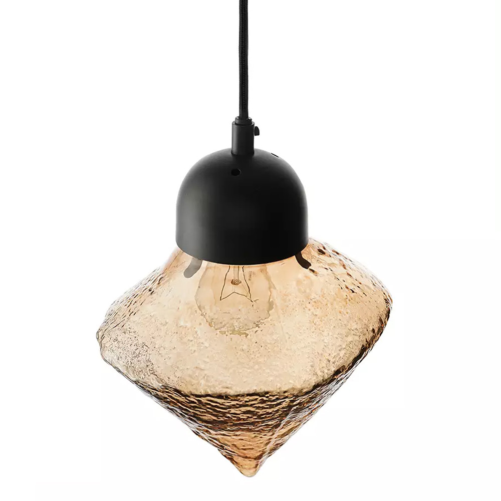 Подвесной светильник с янтарным рельефным плафоном Lamp with Frozen Glass Effect