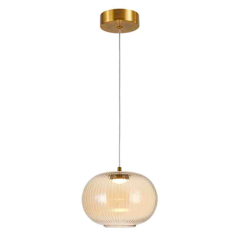 Подвесной светильник с янтарным рифленым стеклянным плафоном Ferm Living