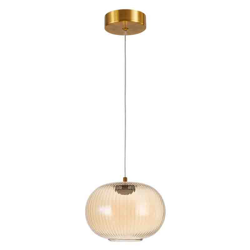 Подвесной светильник с янтарным рифленым стеклянным плафоном Ferm Living