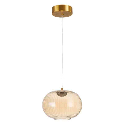 Подвесной светильник с янтарным рифленым стеклянным плафоном Ferm Living