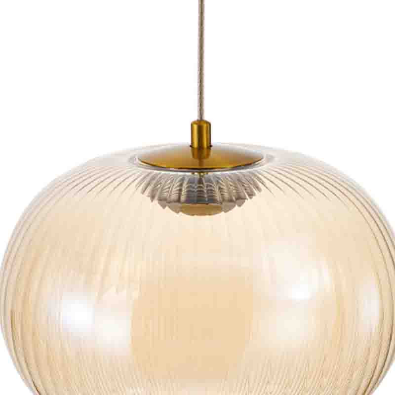 Подвесной светильник с янтарным рифленым стеклянным плафоном Ferm Living