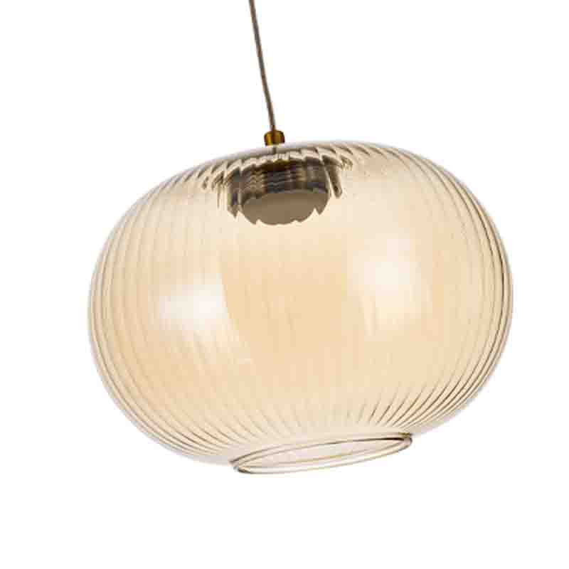 Подвесной светильник с янтарным рифленым стеклянным плафоном Ferm Living