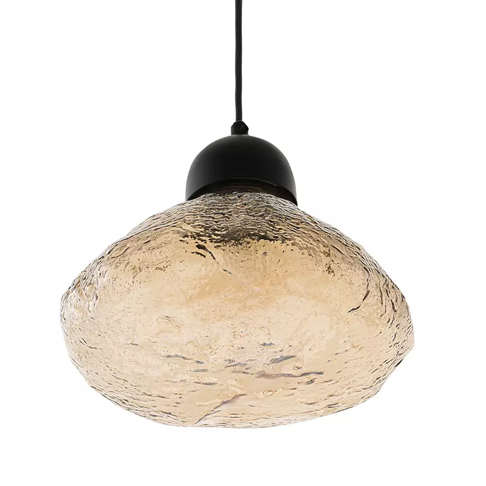 Подвесной светильник с янтарным фактурным плафоном Lamp with Frozen Glass Effect