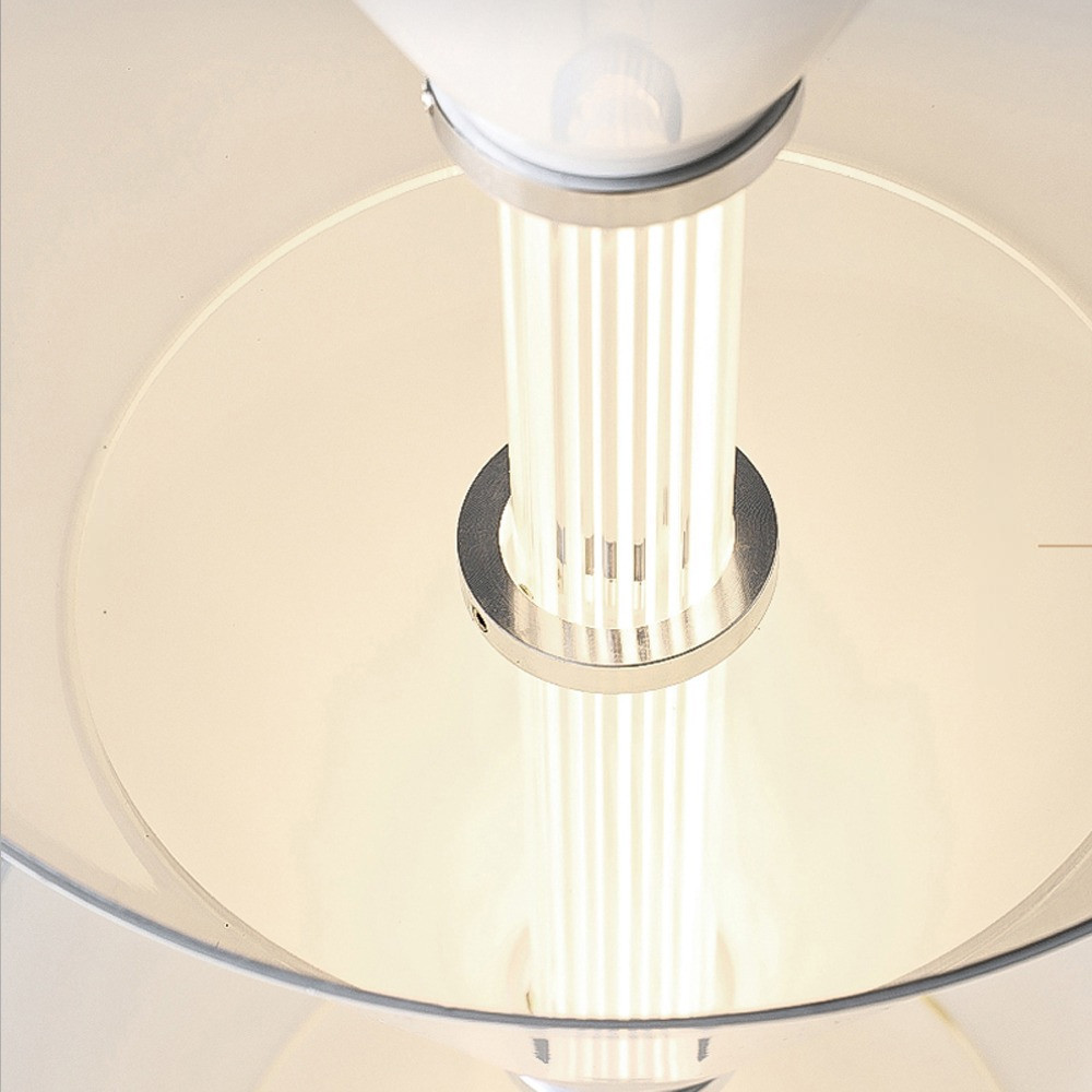 Подвесной светильник светодиодный в виде ряда белых металлических конусов  Herringbone