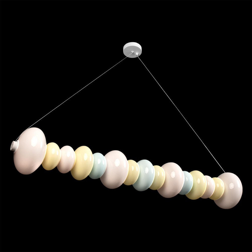 Подвесной светильник светодиодный горизонтальный в виде ожерелья из пастельных сфер Pastel Lunaria Horizon