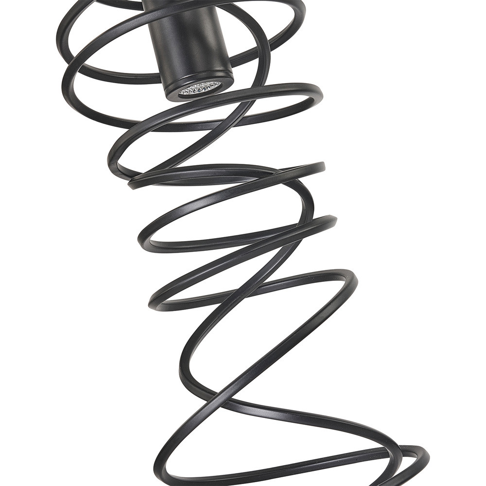 Подвесной светильник светодиодный из металла со спиральным декоративным элементом черный Metal Spiral