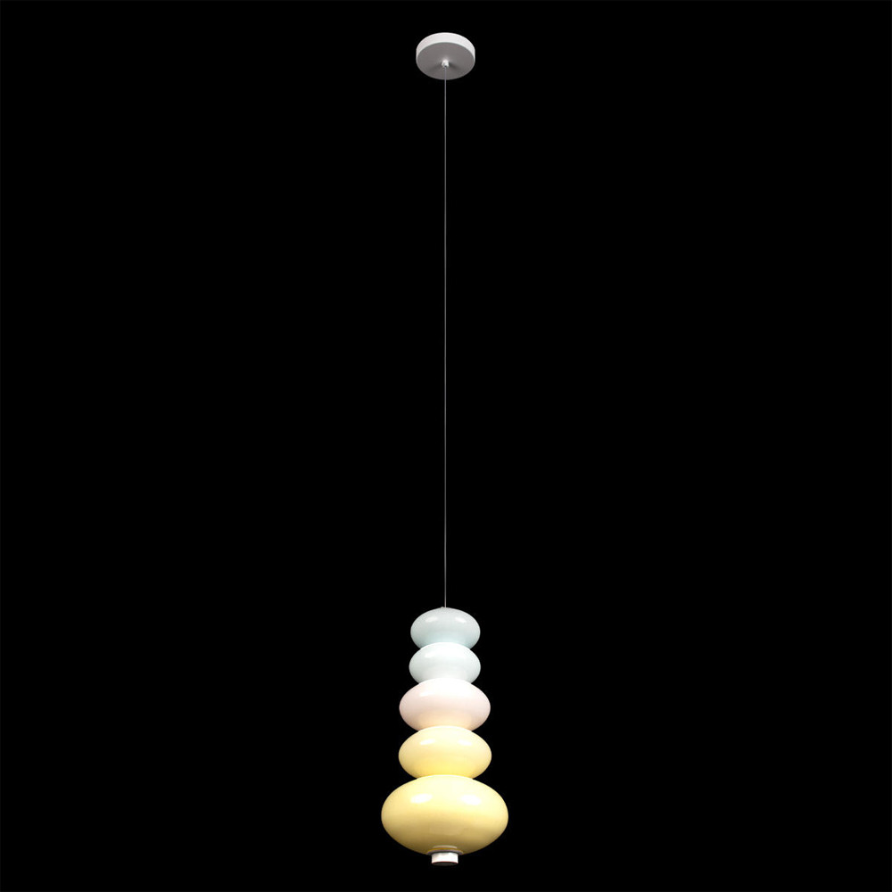 Подвесной светильник светодиодный из стеклянных сфер в пастельных тонах Pastel Lunaria Bliss