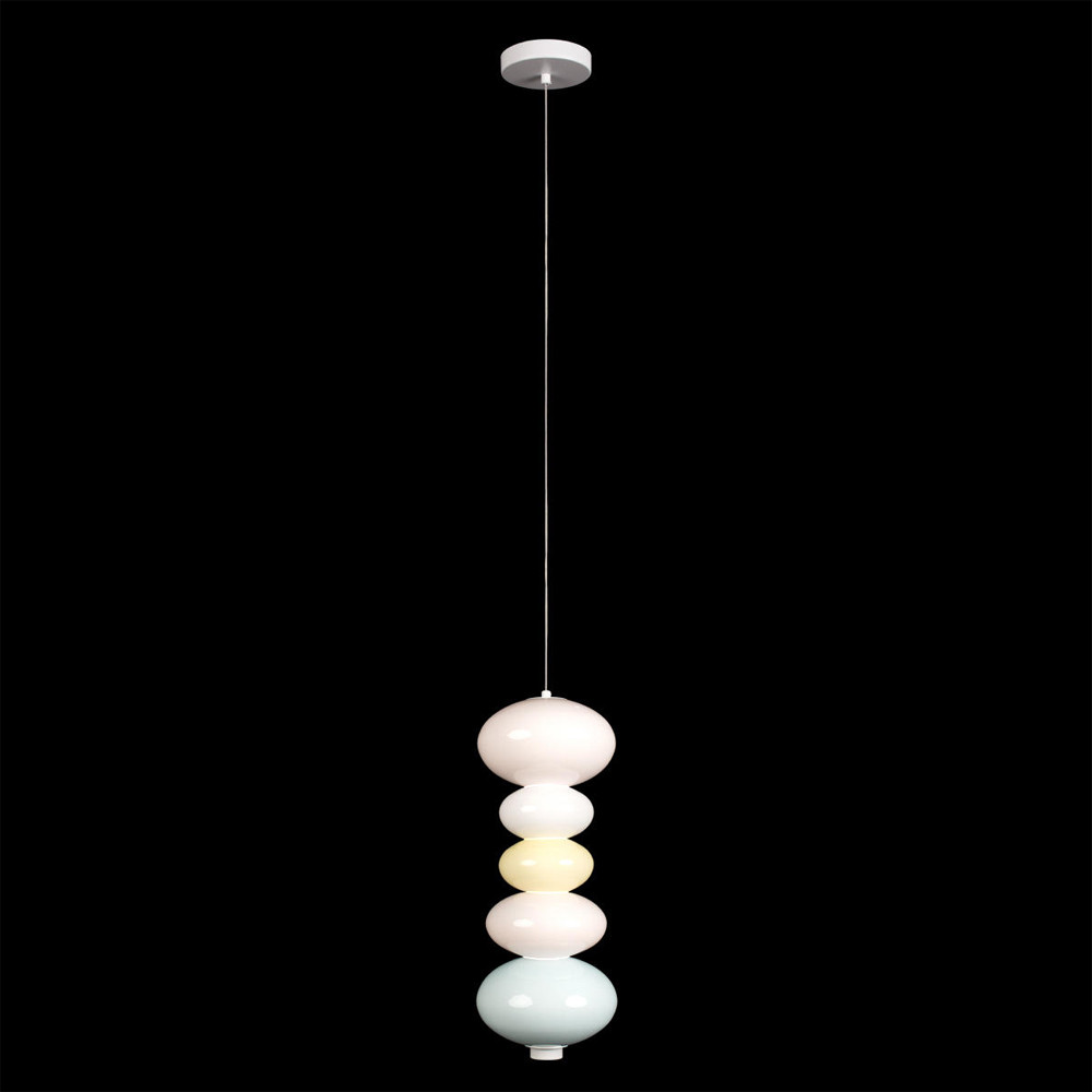 Подвесной светильник светодиодный из стеклянных сфер в пастельных тонах Pastel Lunaria Grace