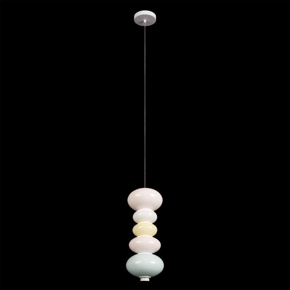 Подвесной светильник светодиодный из стеклянных сфер в пастельных тонах Pastel Lunaria Grace