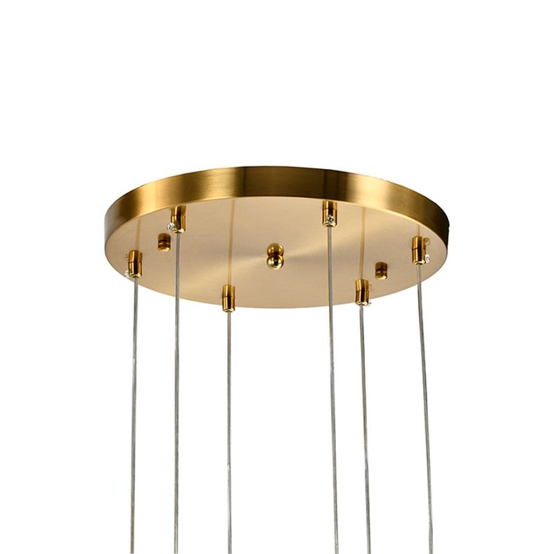 Подвесной светильник светодиодный с 6-ю белыми плафонами в виде цветов Flower Light Gold