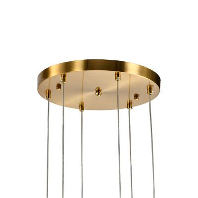 Подвесной светильник светодиодный с 6-ю белыми плафонами в виде цветов Flower Light Gold