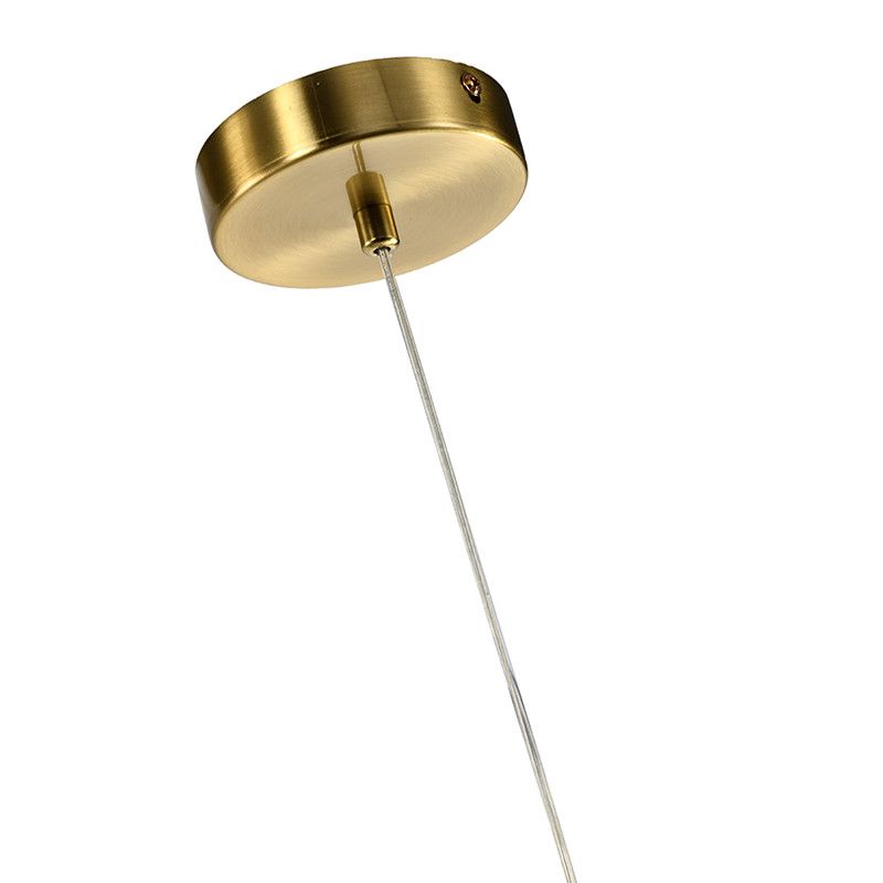 Подвесной светильник светодиодный с белым плафоном в виде цветка из фарфора и стали Flower Light Gold