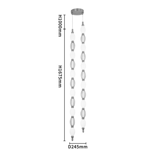 Подвесной светильник светодиодный с белыми сферическими плафонами и декоративными элементами в виде золотой сетки HANDLE GRAPE