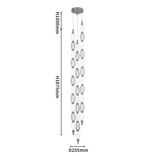Подвесной светильник светодиодный с белыми сферическими плафонами и декоративными элементами в виде золотой сетки HANDLE GRAPE