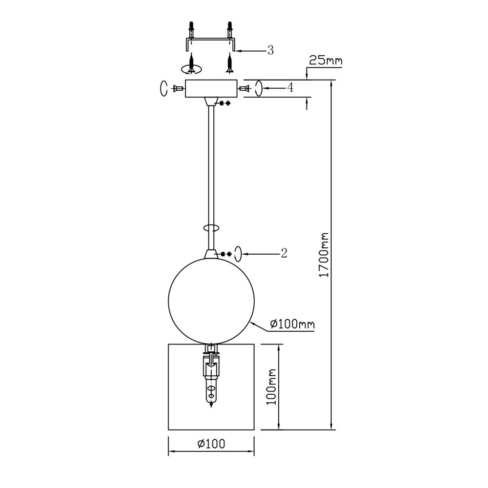 Подвесной светильник светодиодный с квадратным плафоном Stone Helios