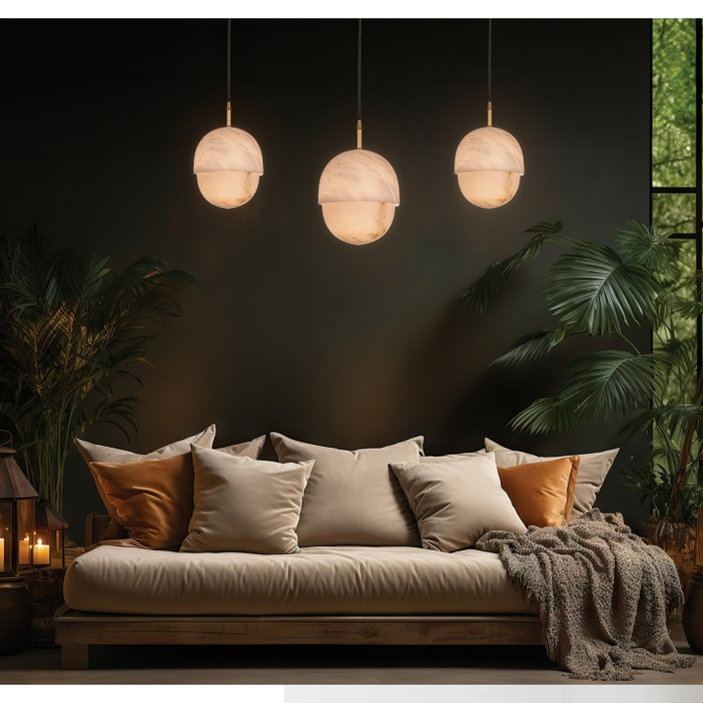 Подвесной светильник светодиодный с плафоном сферической формы Stone Helios