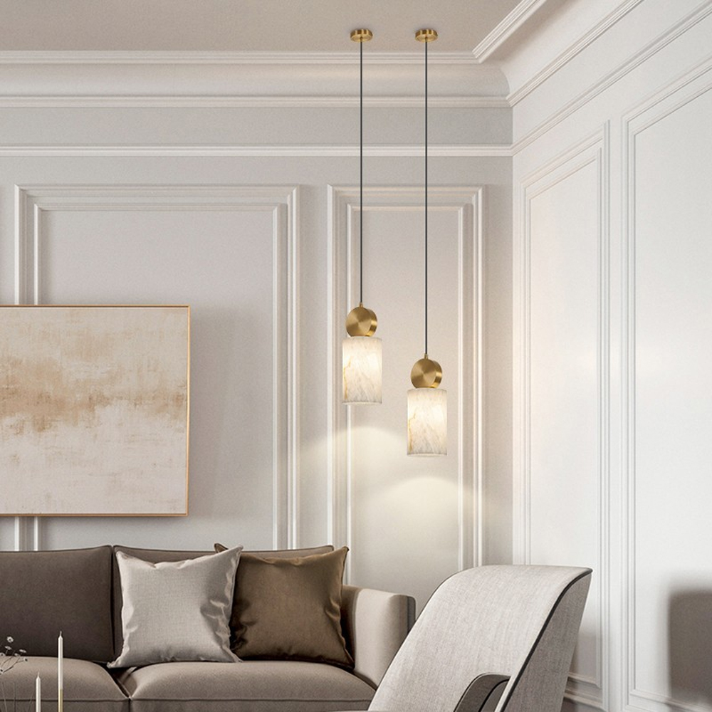 Подвесной светильник светодиодный с цилиндрическим плафоном Stone Helios