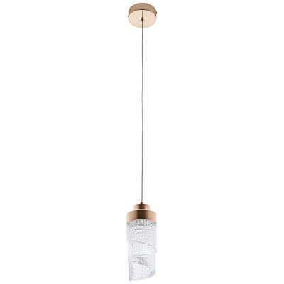 Подвесной светильник со спиралевидным плафоном из акрила Spiral Acrylic Gold Hanging Lamp