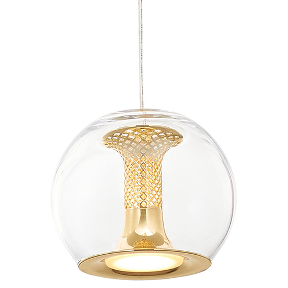 Подвесной светильник со стеклянным плафоном Inner Gleam Globe gold