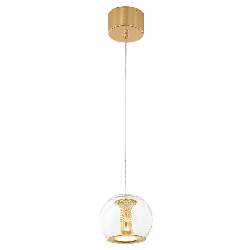 Подвесной светильник со стеклянным плафоном Inner Gleam Globe gold