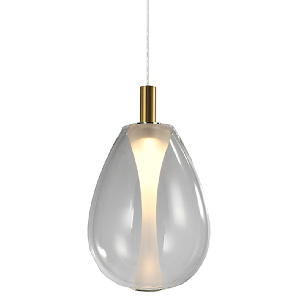 Подвесной светильник со стеклянным плафоном в форме капли NAOMI drop transparent glass