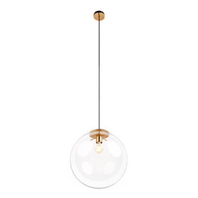 Подвесной светильник со стеклянным прозрачным плафоном в форме шара и золотыми металлическим акцентами 30 ClassiCon