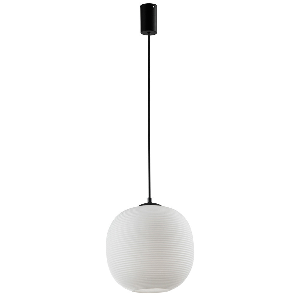 Подвесной светильник со стеклянным рельефным плафоном белый Perforated Glass 25