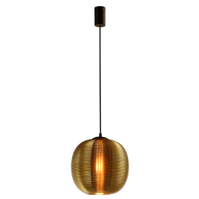 Подвесной светильник со стеклянным рельефным плафоном золото Perforated Glass 25