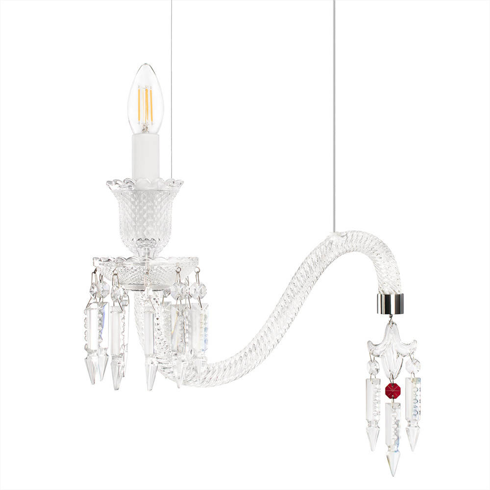 Подвесной светильник стеклянный в виде канделябра Curved Glass Chandelier