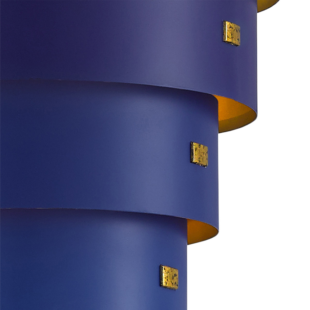 Подвесной светильник фигурный синий из 4-х широких колец Alternating Rings