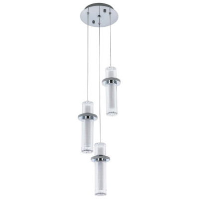 Подвесной светильник хром Trio Odile Acrylic Tube Hanging Lamp Chrome
