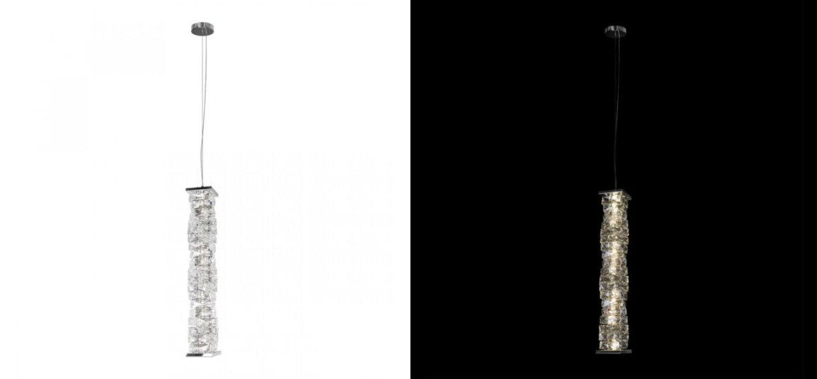 Подвесной Светильник Хрустальный Transparent Cubes Серебро 60 см