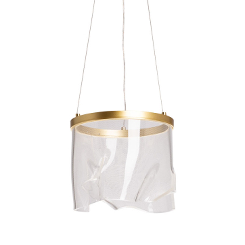 Подвесной светильник цилиндрической формы с прозрачным волнистым плафоном Wave Line