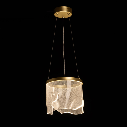 Подвесной светильник цилиндрической формы с прозрачным волнистым плафоном Wave Line