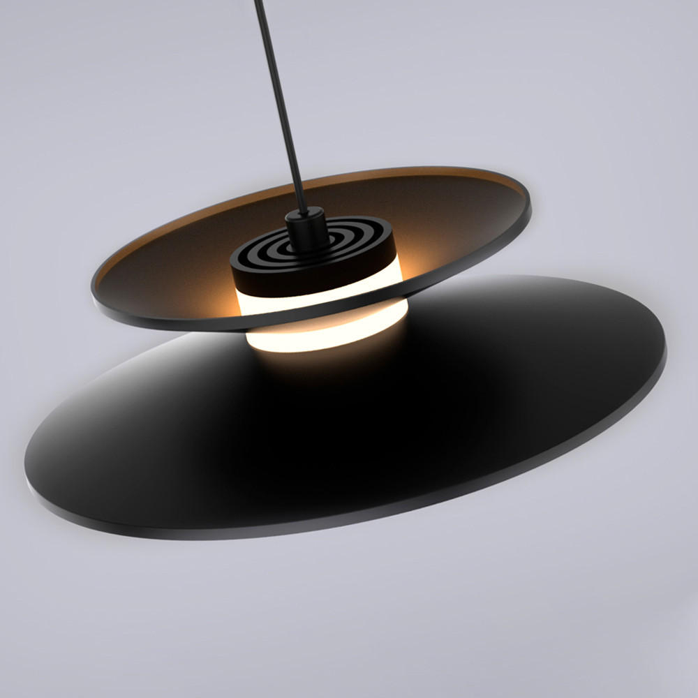Подвесной светильник черного цвета из металла Obsidian Touch