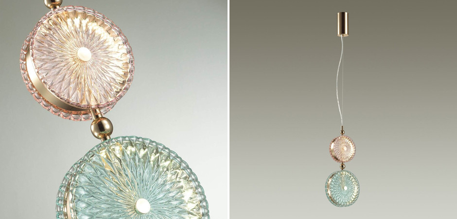 Подвесной светодиодный светильник Peony Pink&Blue