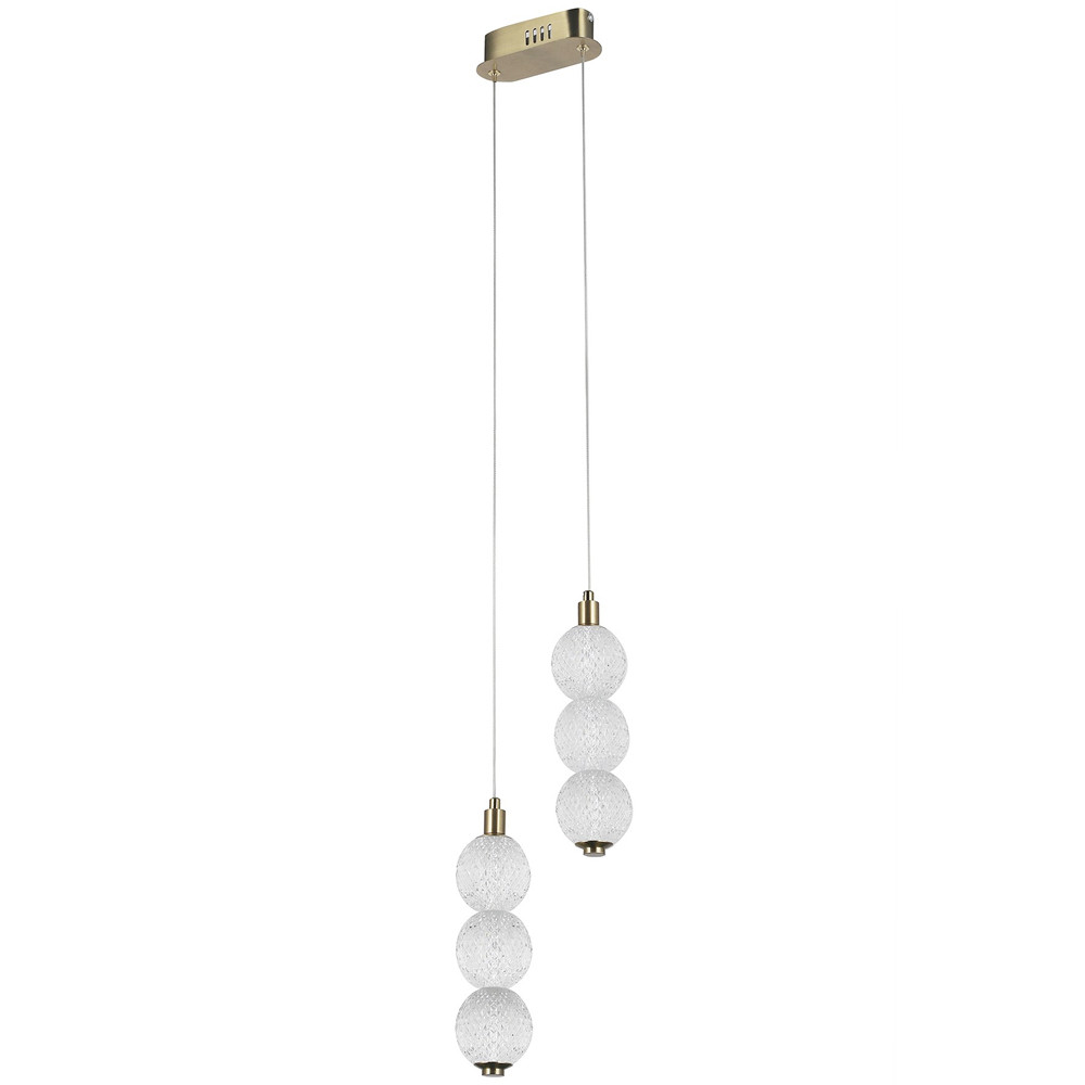 Подвесной светодиодный светильник с 2-мя плафонами Crystal Globule Hanging Lamp