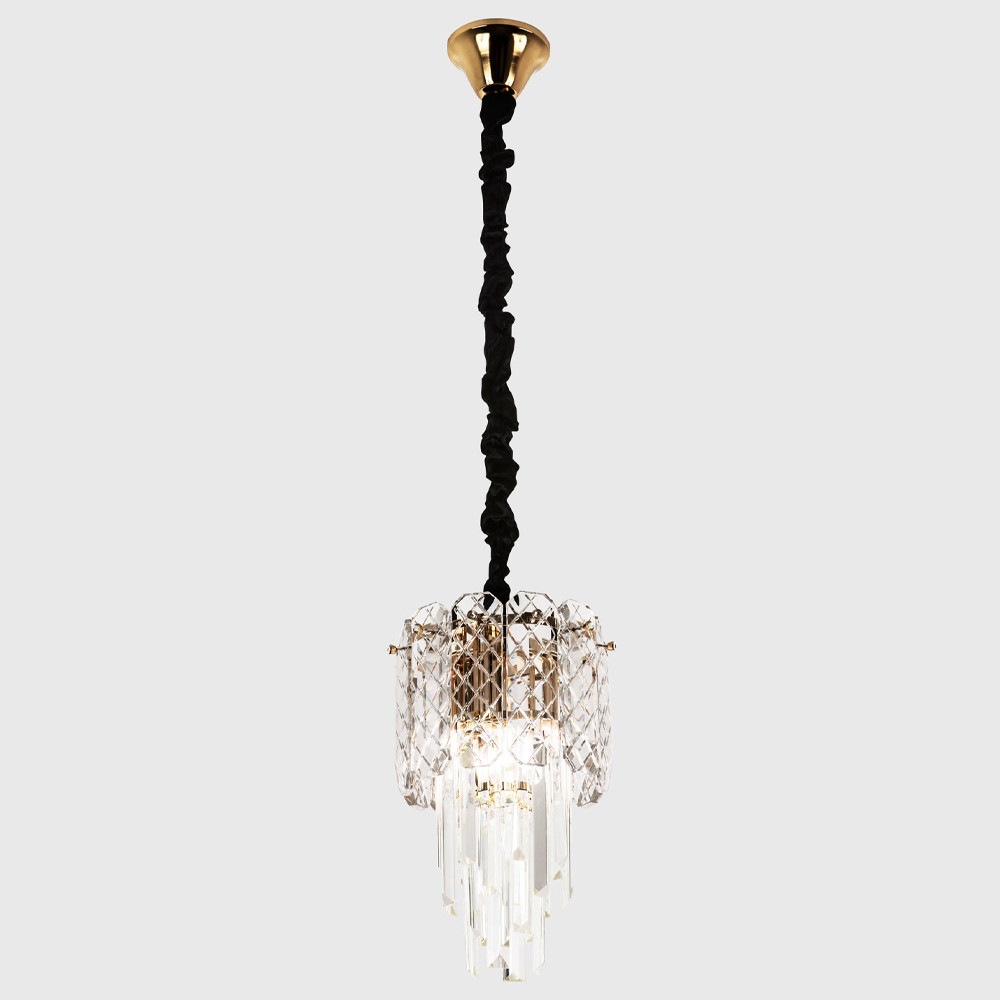 Подвесной хрустальный светильник Harmonica Crystal Gold Hanging Lamp