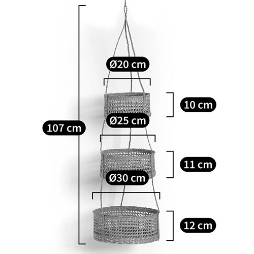 Подвесные плетеные корзины для цветов Musa Wicker Baskets