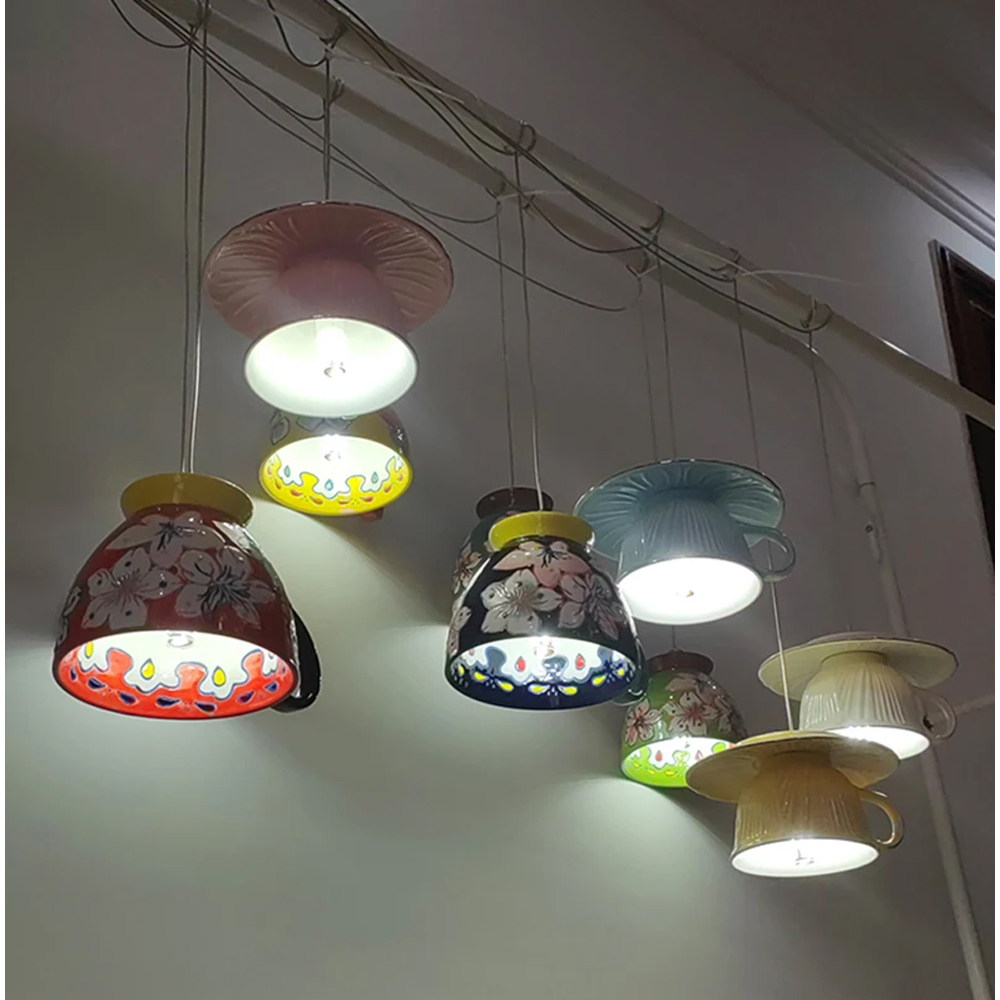 Подвесные светильники в виде чаши с цветочным орнаментом Flower Reversal