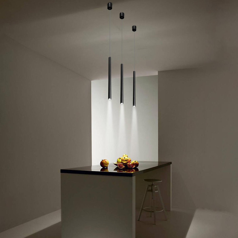 Подвсеной светильник светодиодный металлический цилиндрической формы Высота 100 см Trumpet tube