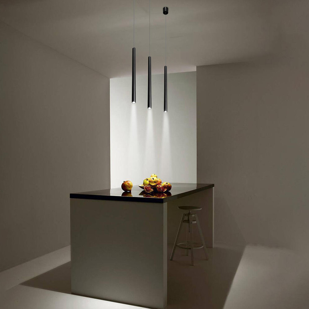 Подвсеной светильник светодиодный металлический цилиндрической формы Высота 50см Trumpet tube