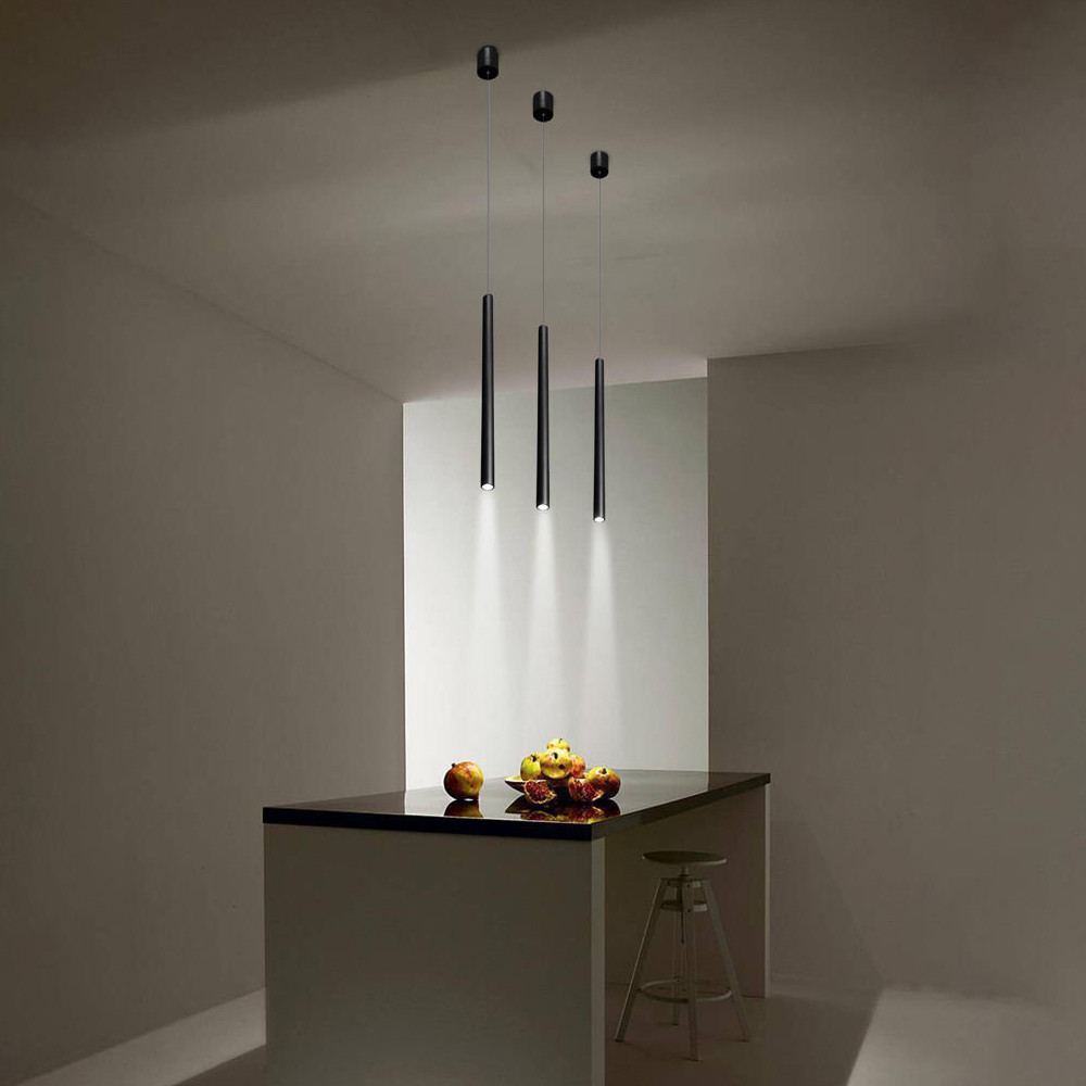 Подвсеной светильник светодиодный металлический цилиндрической формы Высота 60см Trumpet tube