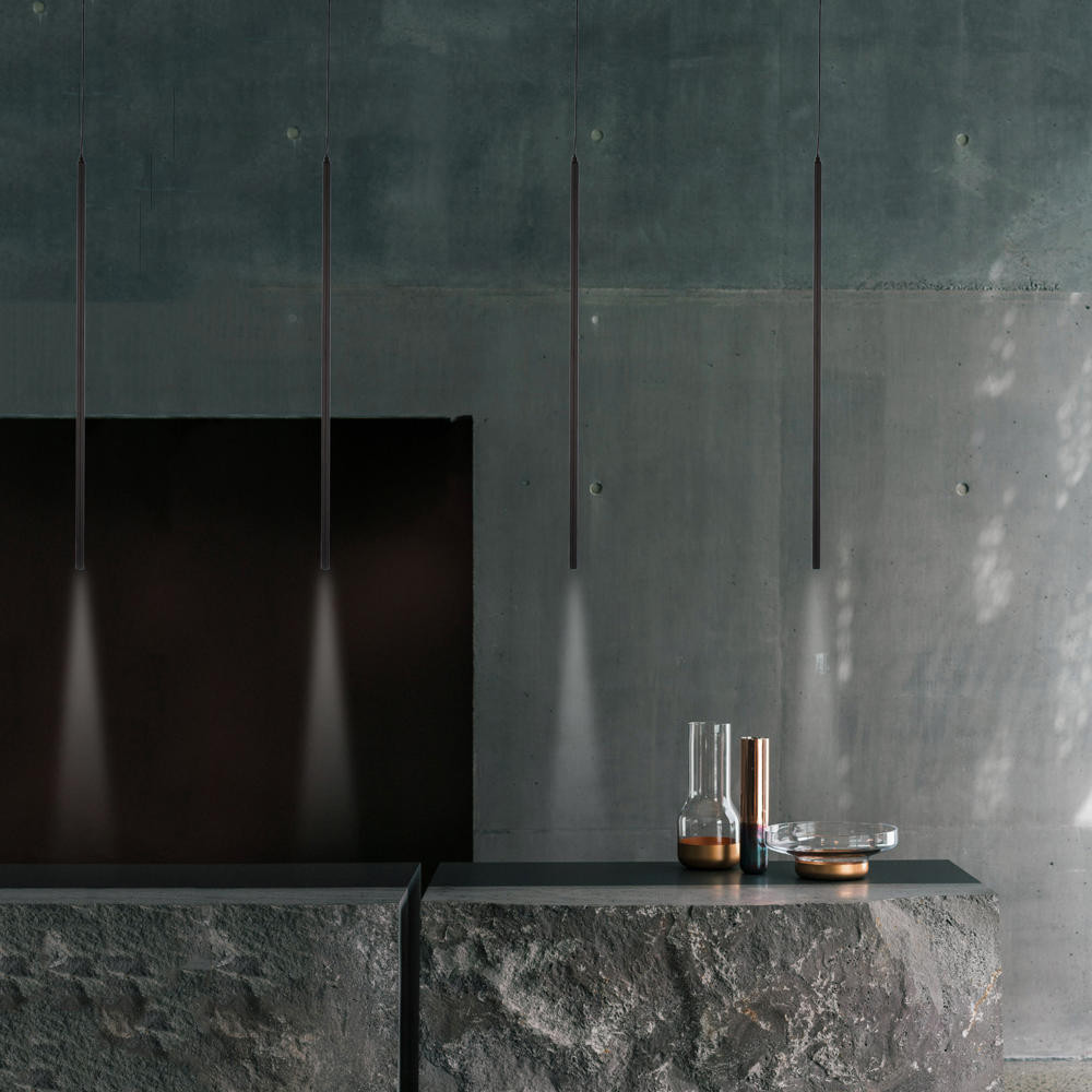 Подвсеной светильник светодиодный металлический цилиндрической формы Высота 60см Trumpet tube