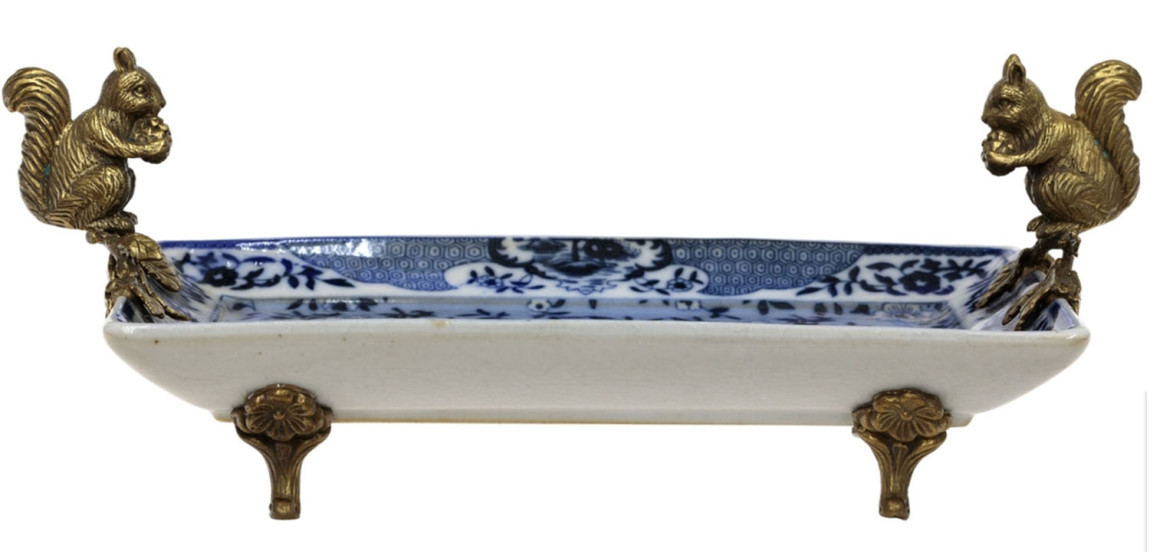 Поднос Bronze Squirrels On A Platter