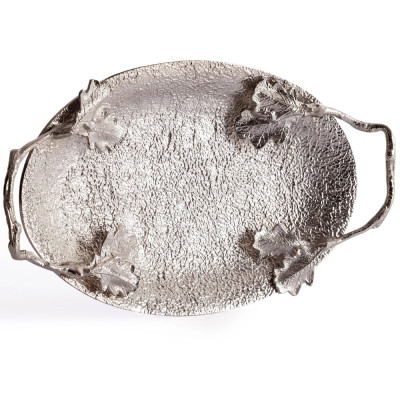 Поднос с декором из листьев Mirror Surface