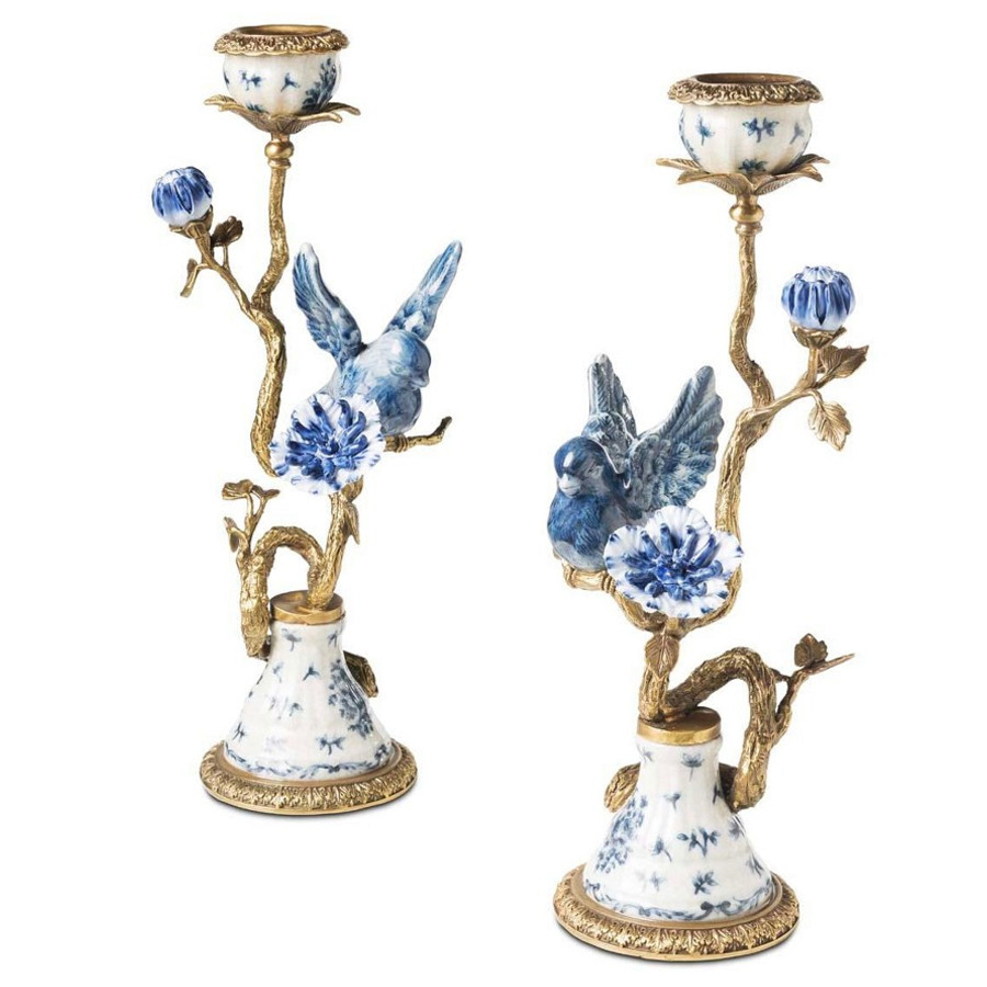 Подсвечник Candleholder Birds Atlanta Set 2 Pcs